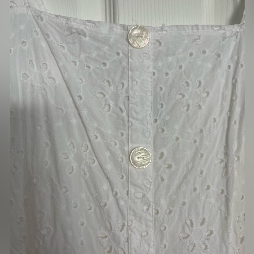 Alexis X Target Women's White Eyelet Lace Button Front Mini Dress - Picture 10 of 12